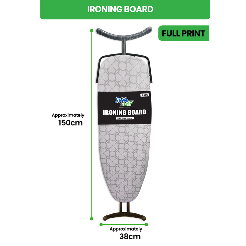 Ironing Board with Iron Rest 109x35.5cm (Black/Grey)