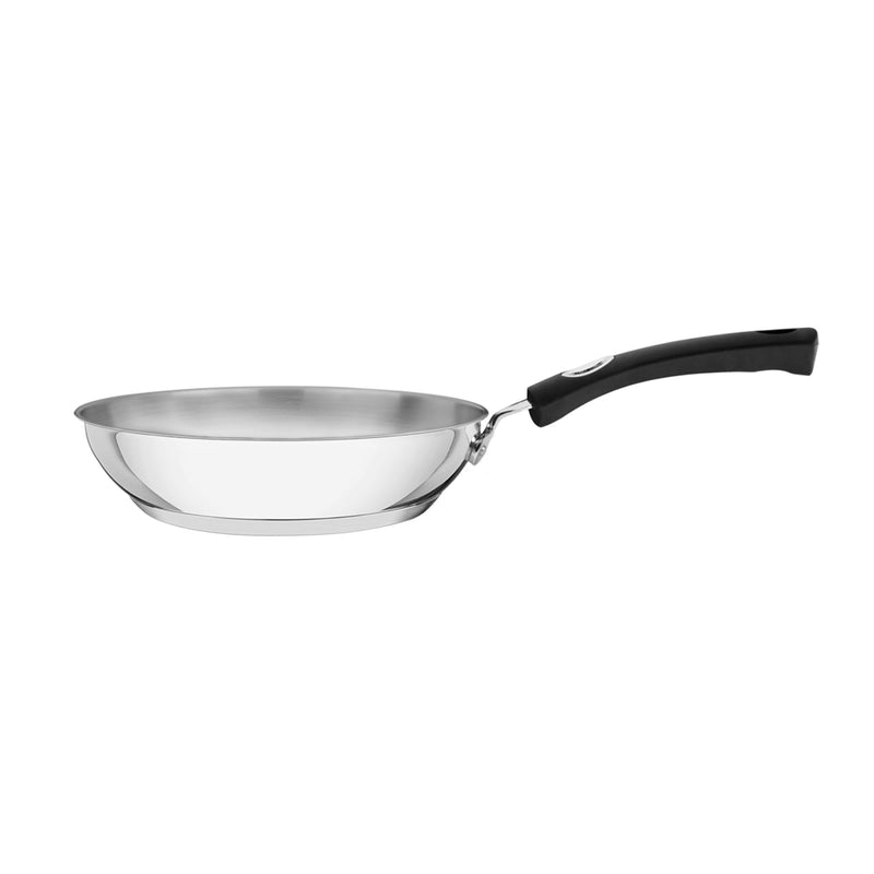 20cm Stainless Steel Frying Pan with Tri-Ply Base and Silicone Handle