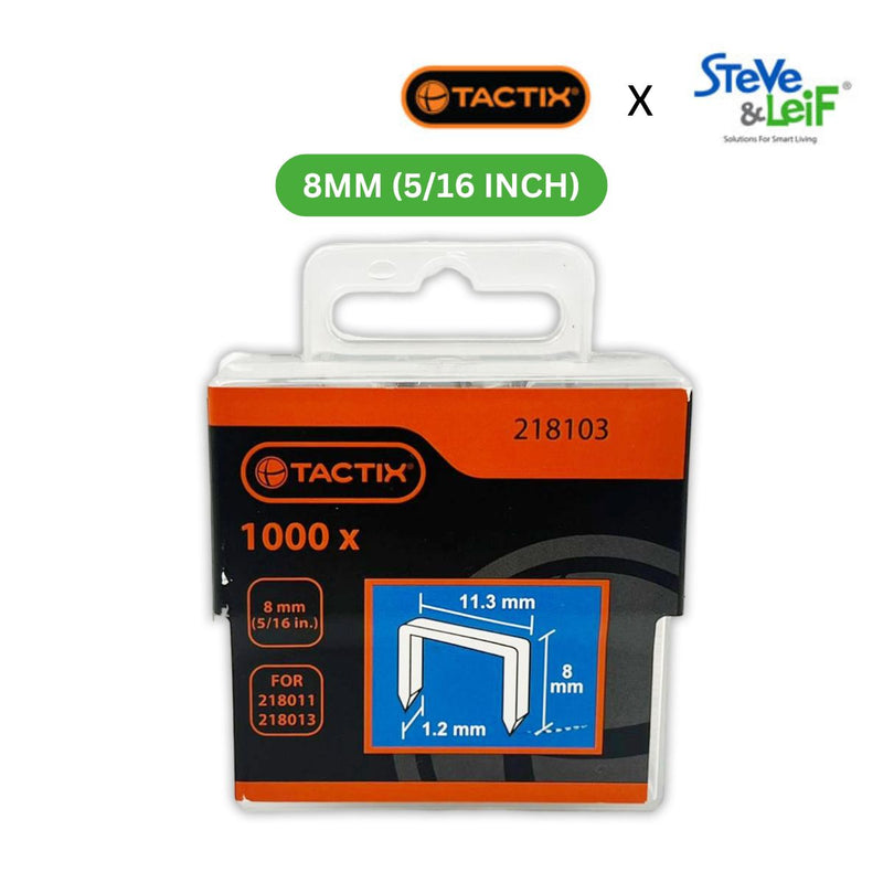 STAPLE HEAVY DUTY NARROW CROWN 8MM(5/16"") &10MM(3/8") 1000PC (FOR STAPLE GUN 218011)