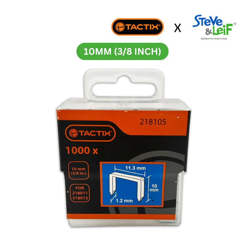 STAPLE HEAVY DUTY NARROW CROWN 8MM(5/16"") &10MM(3/8") 1000PC (FOR STAPLE GUN 218011)