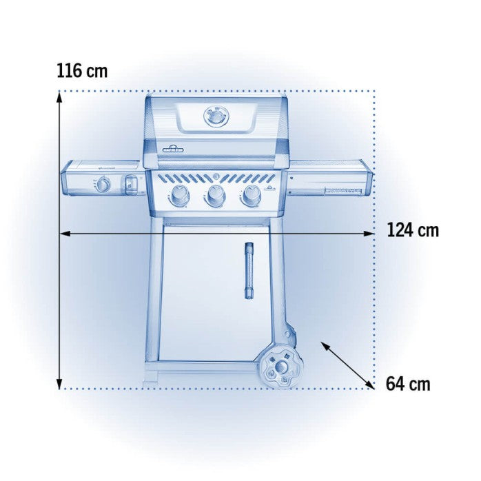 Freestyle 365 3 Burner Gas Grill with Side Range Burner