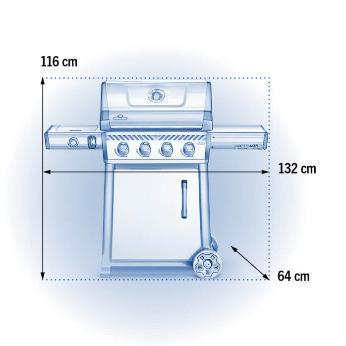 Freestyle 425 4 Burner Gas Grill with Side Range Burner