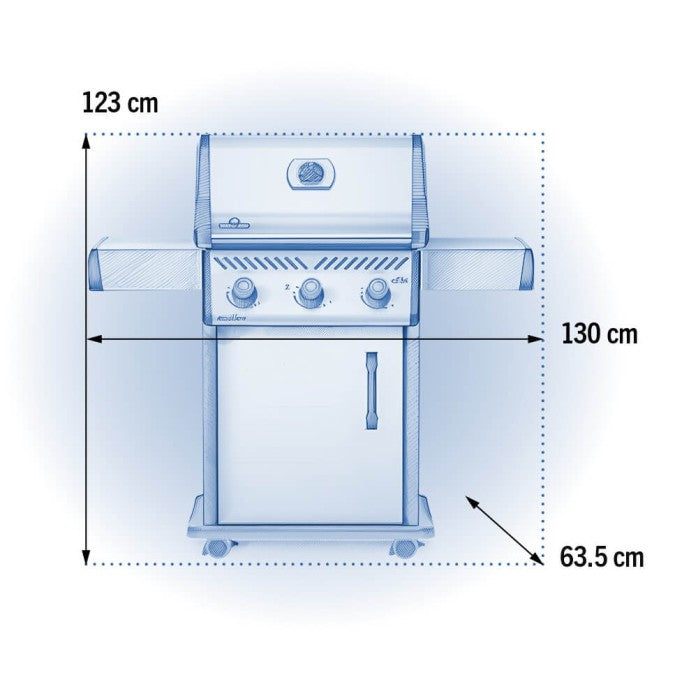 Rogue 425 3 Burner Gas Grill with Side Infrared Burner (Stainless Steel)