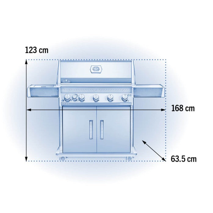 Rogue 625 5 Burner Gas Grill with Side Infrared Burner (Stainless Steel)