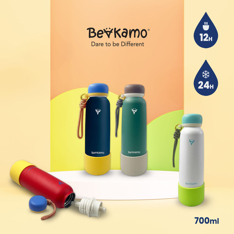 Beakamo Jellypop 24oz Water Bottle – Durable Stainless Steel, Covered Sipping Tip, Easy Sip, Leakproof, BPA-Free, Hot & Cold Insulation, Ideal for Outdoor & Everyday Use