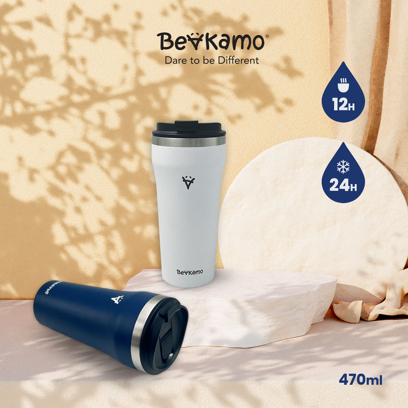 Beakamo Nomad Brew 16oz Cup – Durable Stainless Steel, 2 Way Lid, Leakproof, BPA-Free, Hot & Cold Insulation, Ideal for Everyday Use