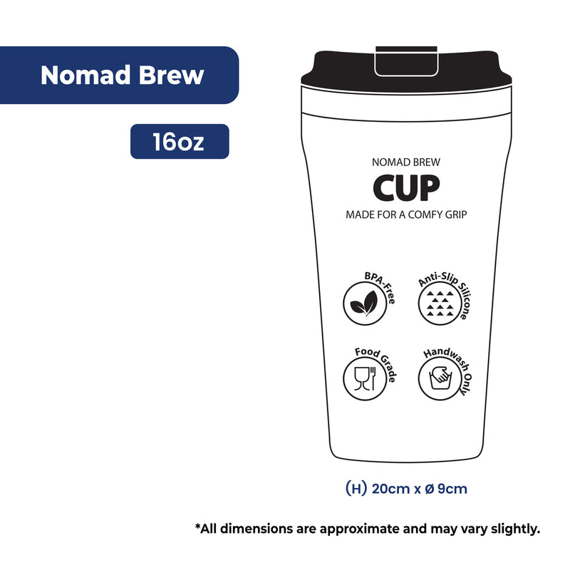 Beakamo Nomad Brew 16oz Cup – Durable Stainless Steel, 2 Way Lid, Leakproof, BPA-Free, Hot & Cold Insulation, Ideal for Everyday Use
