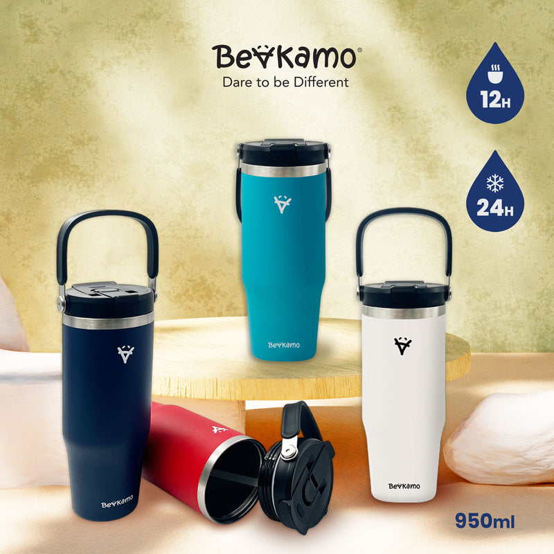 Beakamo Nomad 32oz Tumbler – Durable Stainless Steel, 2 Way Lid,  Leakproof, BPA-Free, Hot & Cold Insulation, Ideal for Outdoor & Everyday Use
