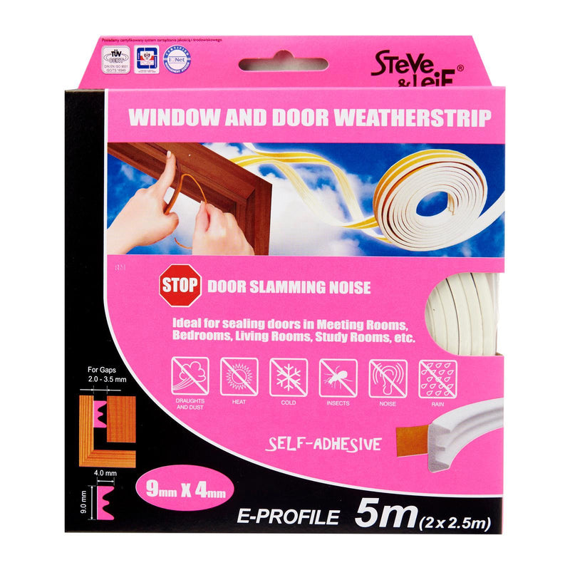 E-Profile Window & Door Seals 9x4mm (2x2.5m) - Weatherstrips, ,Steve & Leif - greenleif.sg