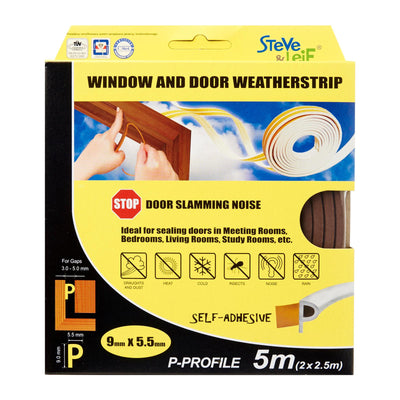 P-Profile Window & Door Seals 9x5.5mm (2x2.5m) - Weatherstrips, ,Steve & Leif - greenleif.sg