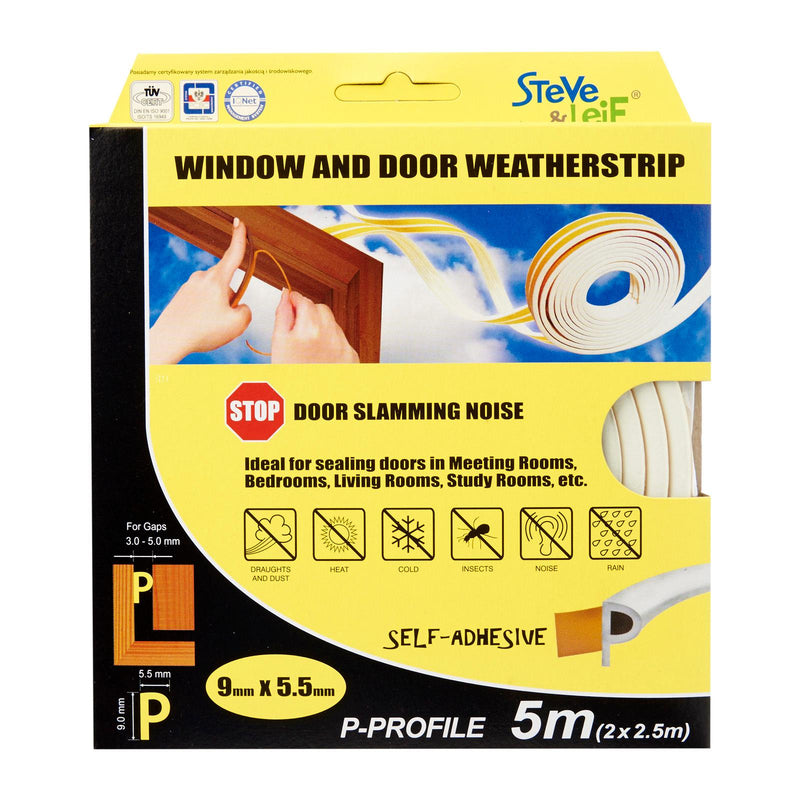 P-Profile Window & Door Seals 9x5.5mm (2x2.5m) - Weatherstrips