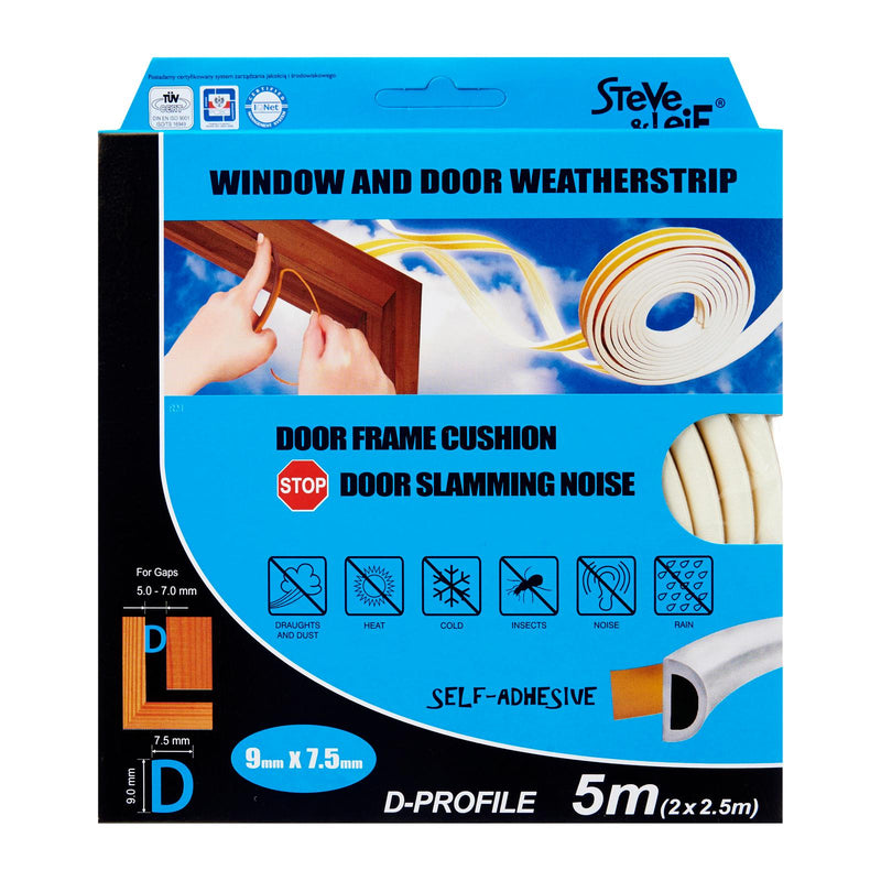 D-Profile Window & Door Seals 9x7.5mm (2x2.5m) - Weatherstrips, ,Steve & Leif - greenleif.sg