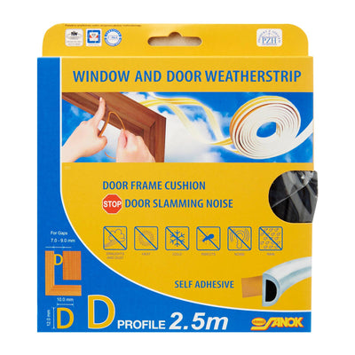 D-Profile Window & Door Seals 12x10mm (2.5m) - Weatherstrips, ,Steve & Leif - greenleif.sg