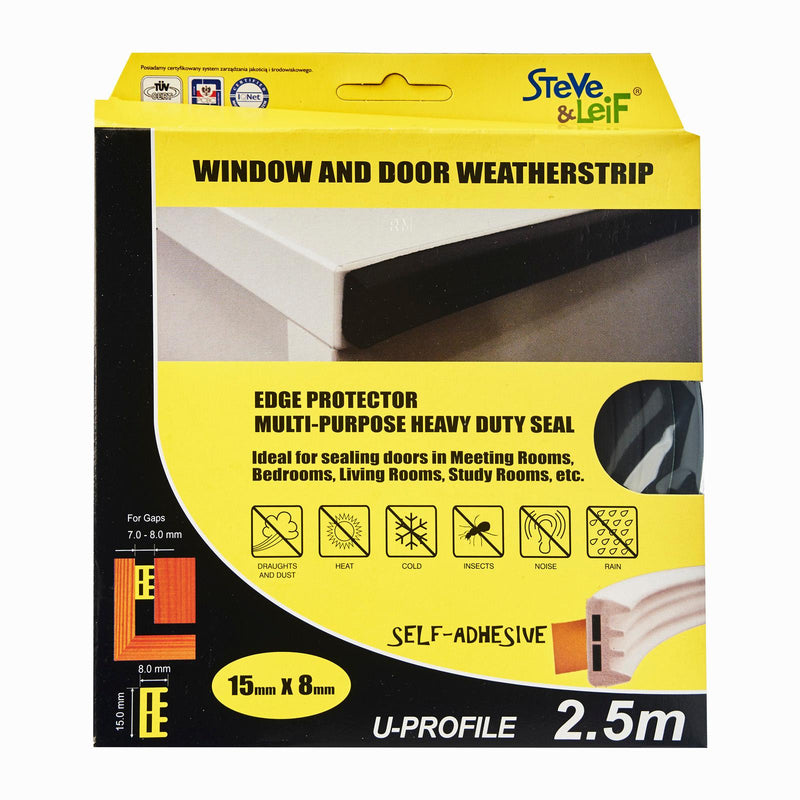 U-Profile Window & Door Seals 15x8mm (2.5m) - Weatherstrips, ,Steve & Leif - greenleif.sg