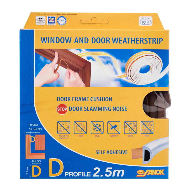 D-Profile Window & Door Seals 12x10mm (2.5m) - Weatherstrips