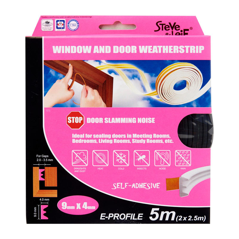 E-Profile Window & Door Seals 9x4mm (2x2.5m) - Weatherstrips