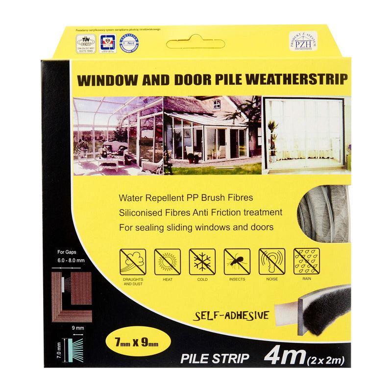 Pile Window & Door Seals Grey 7x9mm (4m) - Weatherstrips, ,Steve & Leif - greenleif.sg