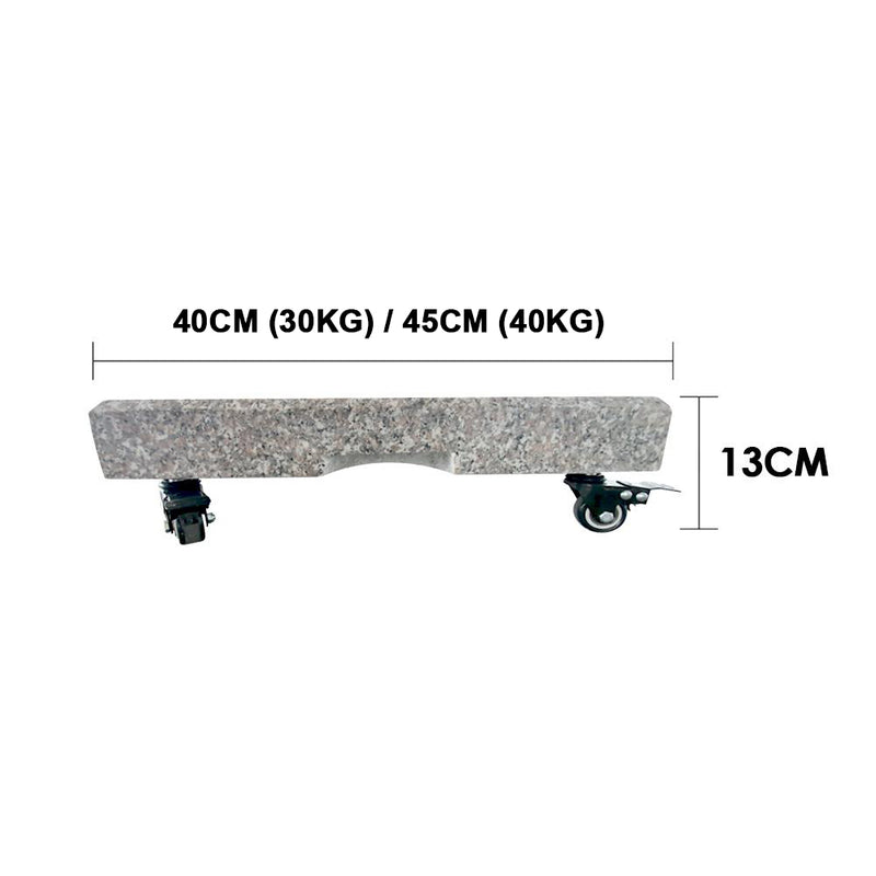 Outdoor Square Granite Base for Balcony Shades With Castor Wheels (30/40 kg)