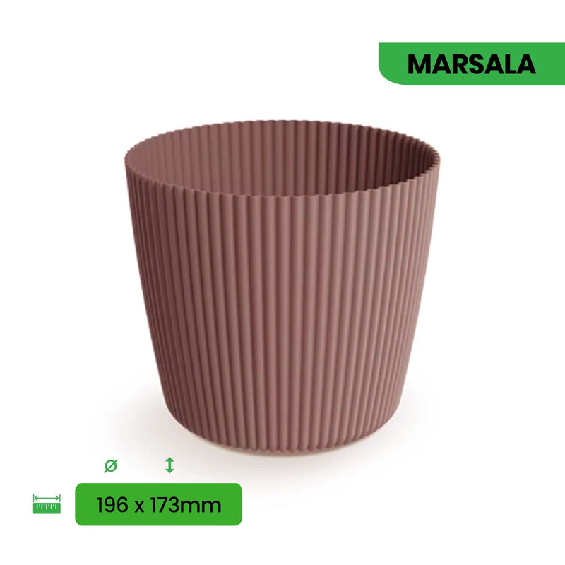 Milly Round Flower Pot (196x173mm) - Marsala
