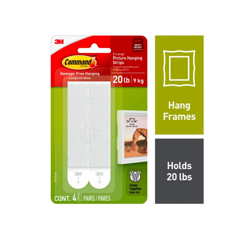 Command X-Large Picture Hanging Strips White