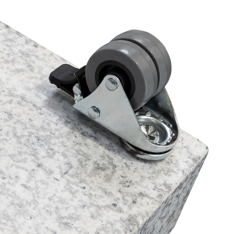 Outdoor Square Granite Base for Balcony Shades With Castor Wheels (140 kg)