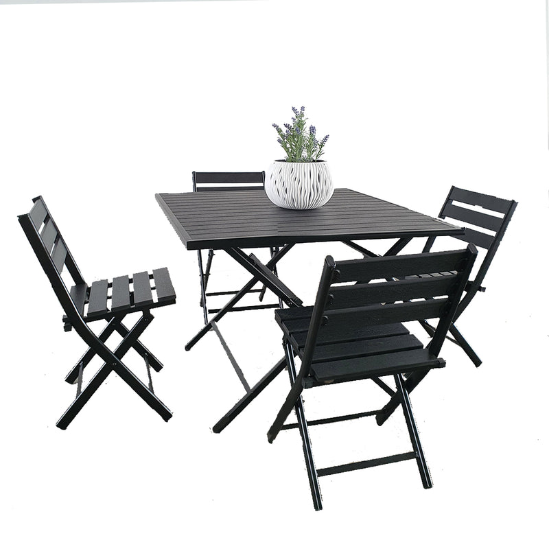 Wren 5-Piece Outdoor/Indoor Dining Set (Black)