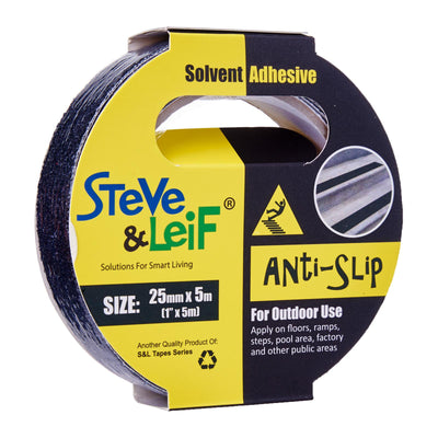 Black Outdoor Anti-Slip Tape (25Mm X 5M), ,Steve & Leif - greenleif.sg
