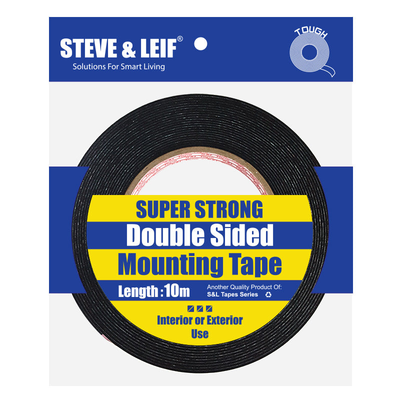 Super Strong Double-Sided Black Pe Foam Mounting Tape (18Mm X 10M)