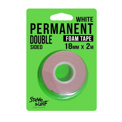 White Permanent Foam Tape (18mmx2m ), ,Steve & Leif - greenleif.sg