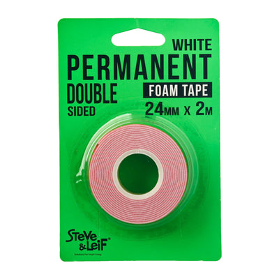 White Permanent Foam Tape (24mmx2m ), ,Steve & Leif - greenleif.sg