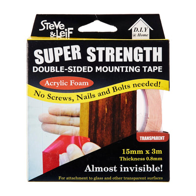 Double Sided Acrylic Clear Tape (15Mm X 3M), ,Steve & Leif - greenleif.sg