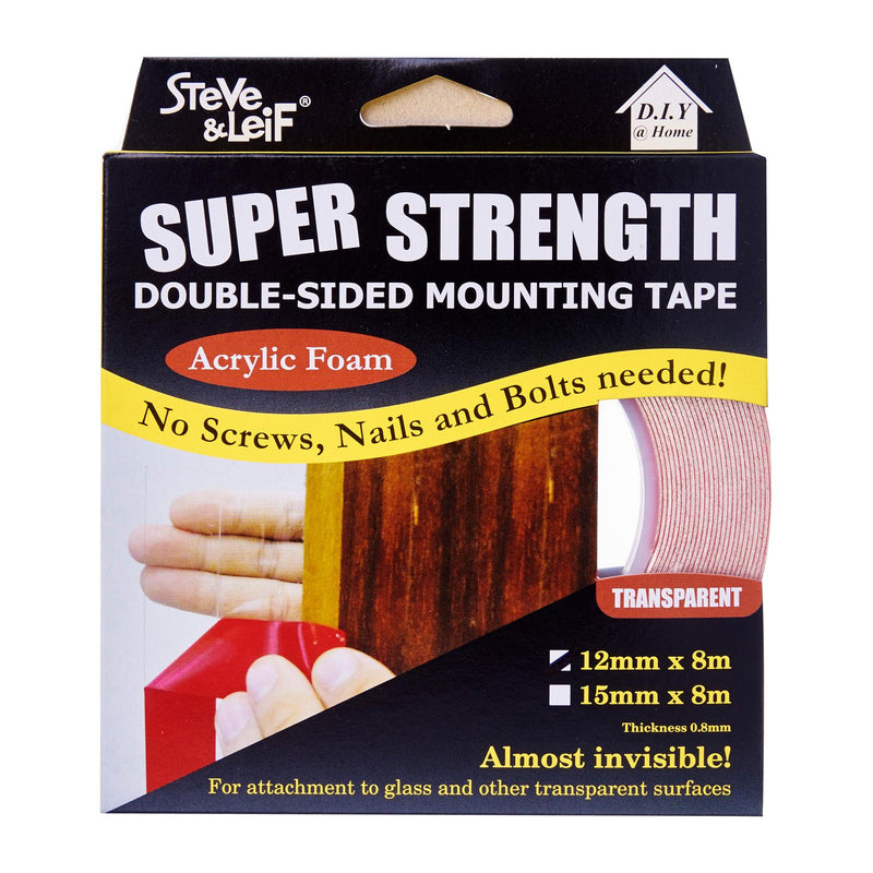Double Sided High Bond Acrylic Foam Tape (12Mm X 8M), ,Steve & Leif - greenleif.sg
