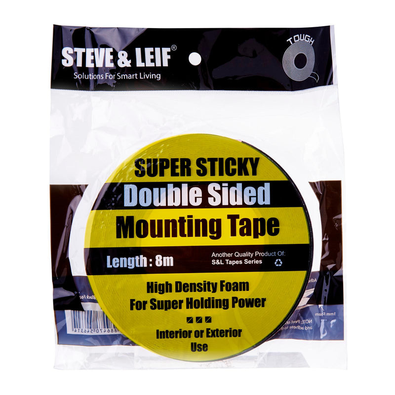 Steve & Leif Double Sided Super Sticky Black Foam Tape (8m), ,Steve & Leif - greenleif.sg