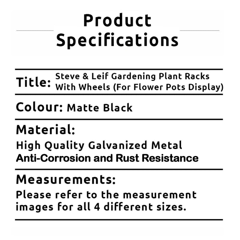 2 - 3 Steps Gardening Plant Rack With Wheels for Flower Pots (Black)