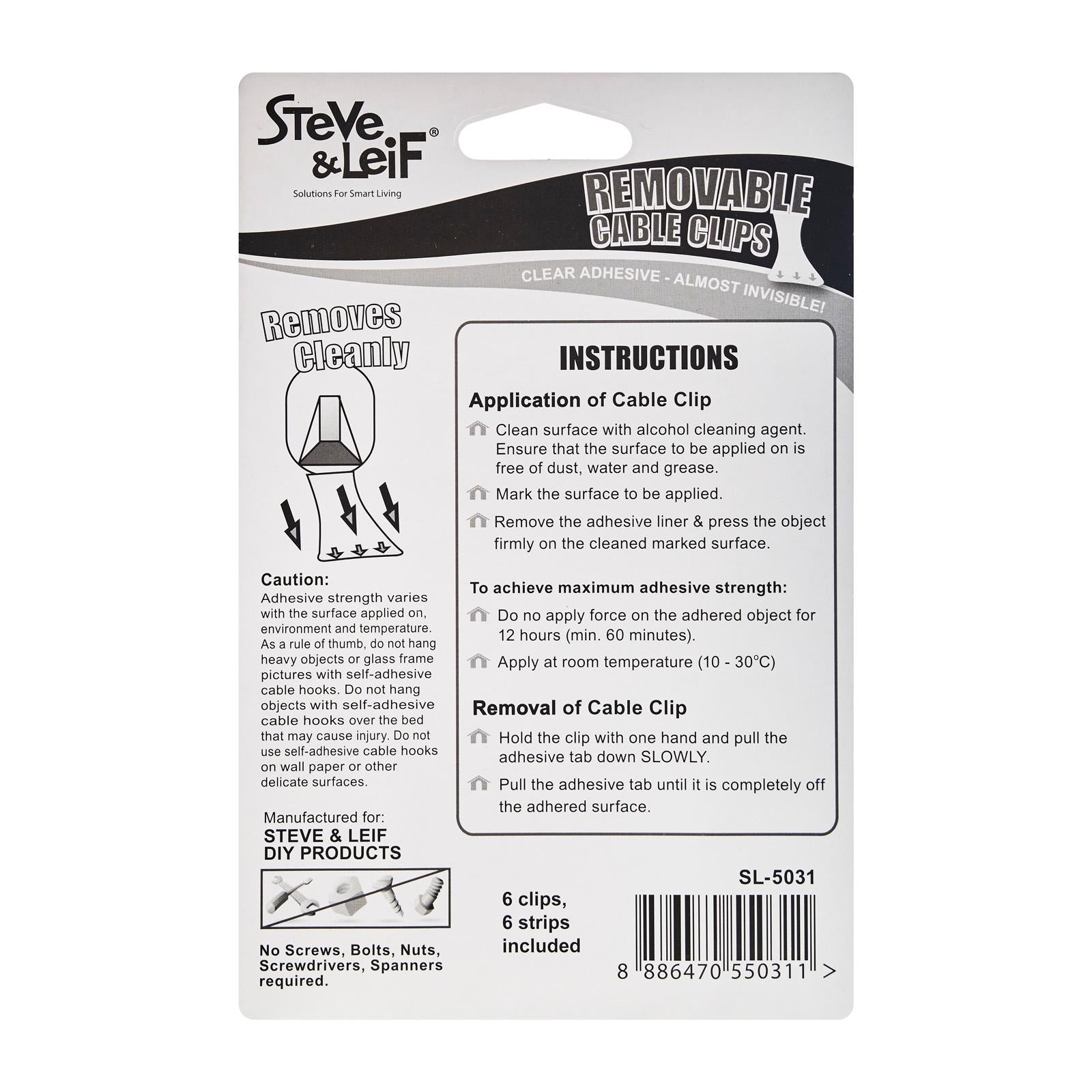 Removable Wire Clips Removable Cable Clips (M) 6pcs – greenleif.sg