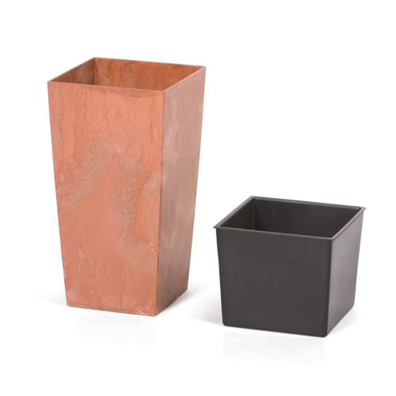 [Made in Poland] Urbi Square Effect Pot (325x325x610mm) Terracotta + Self Watering System [Bundle Deal]
