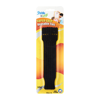 SuperGrip Black Usable Cable Ties (5Pcs), ,Steve & Leif - greenleif.sg