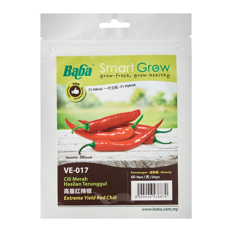 Hybrid Extreme Yield Red Chili Seeds VE-017 (40 Seeds), Seeds,Baba - greenleif.sg