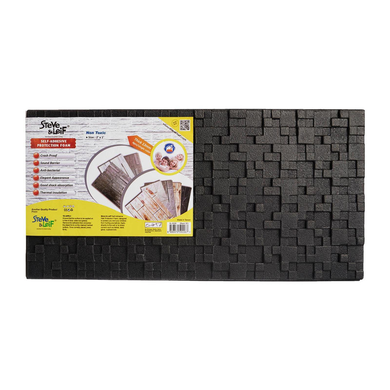 Black 3D Embossed Wall Protection Foam (30 x 60cm), ,Steve & Leif - greenleif.sg