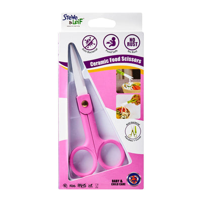 Baby Safety Ceramic Food Scissors (Pink), ,Steve & Leif - greenleif.sg