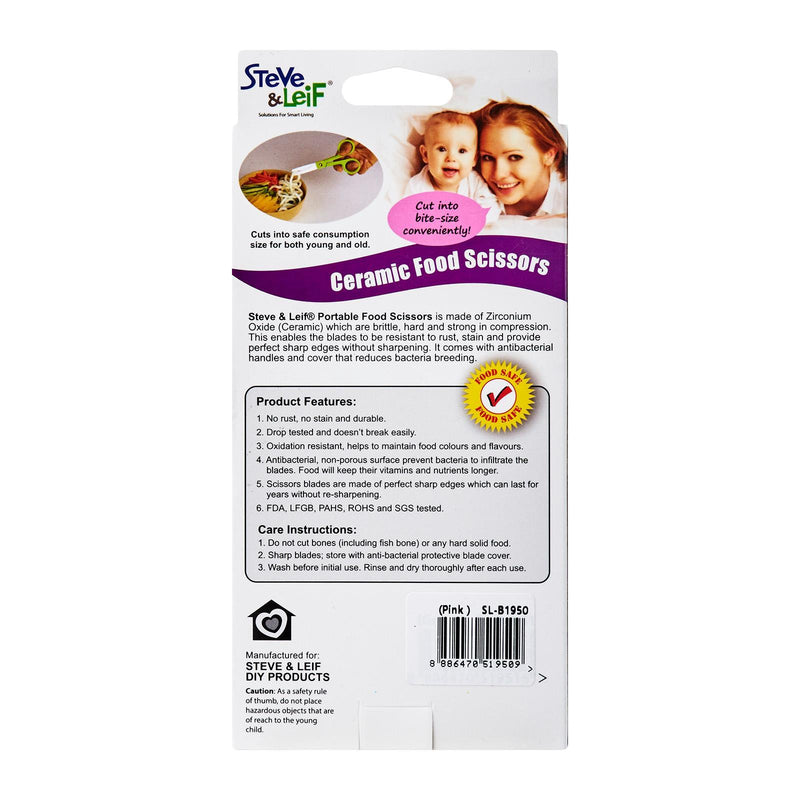 Baby Safety Ceramic Food Scissors (Pink)
