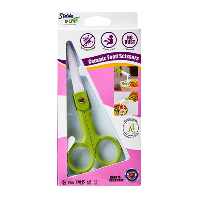 Baby Safety Ceramic Food Scissors (Green), ,Steve & Leif - greenleif.sg