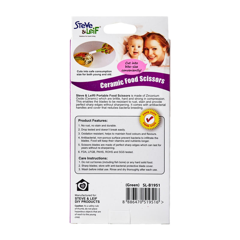 Baby Safety Ceramic Food Scissors (Green)