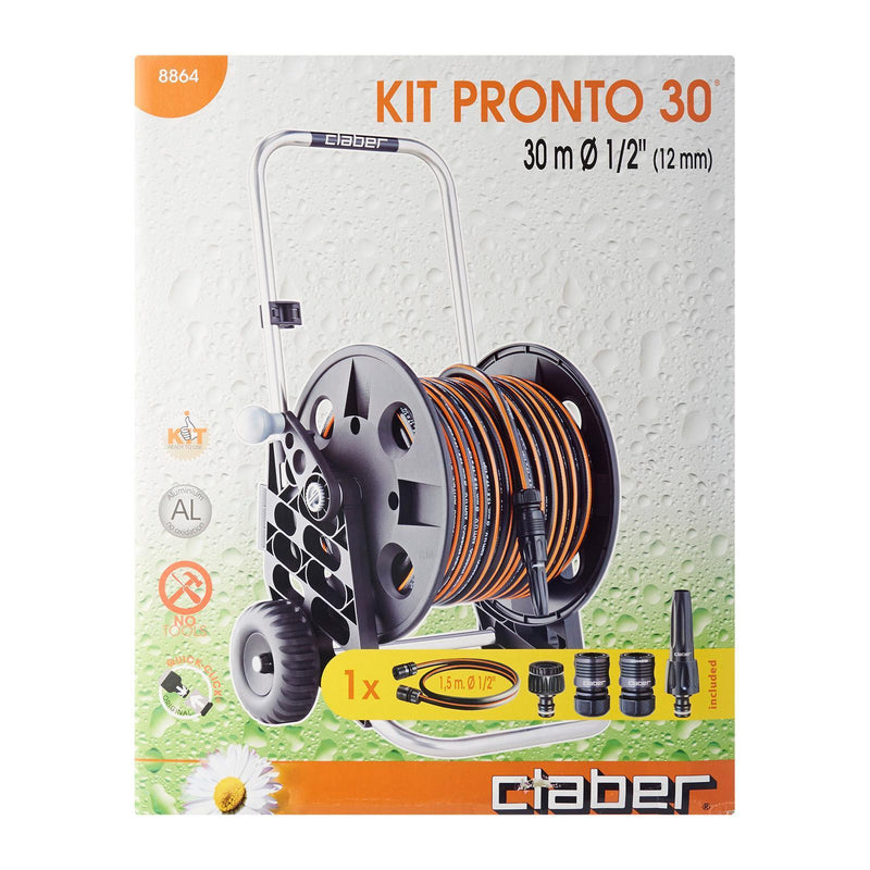 Pronto Hose Reel Cart Kit with 30M Hose and Adjustable Spray 8864