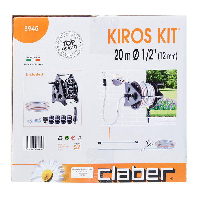 1/2" Kiros Hose Reel Kit with 20M Hose and Jet Spray 8945