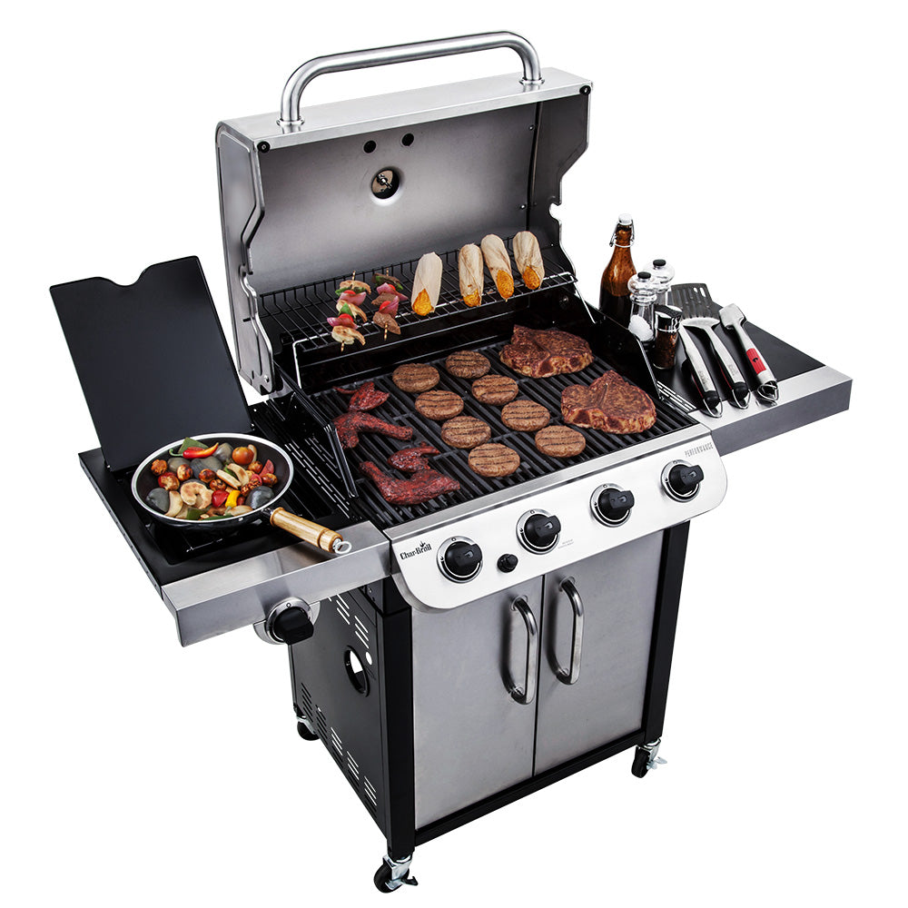 Performance CV 4-Burner Gas BBQ Grill W/Side Burner –