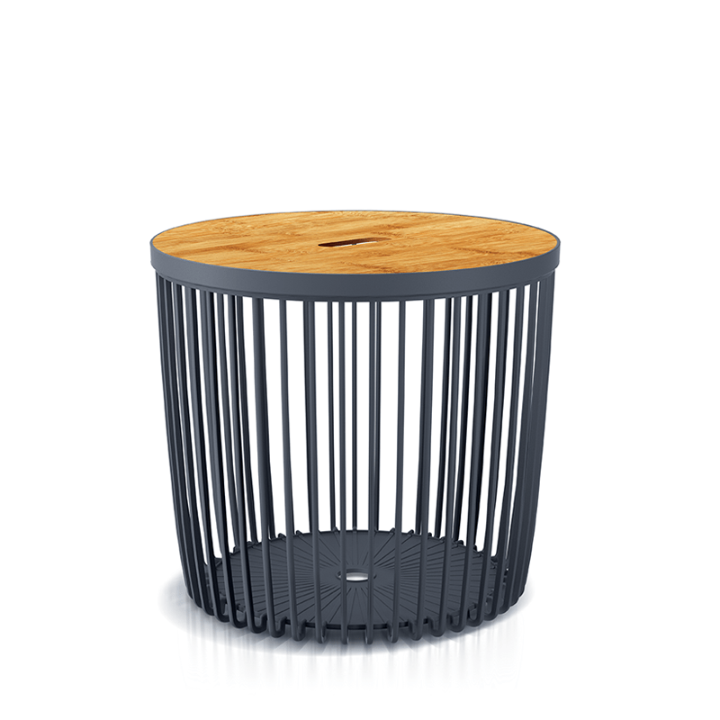 Clubo Storage Basket Table with Bamboo Lid (Medium/Large)