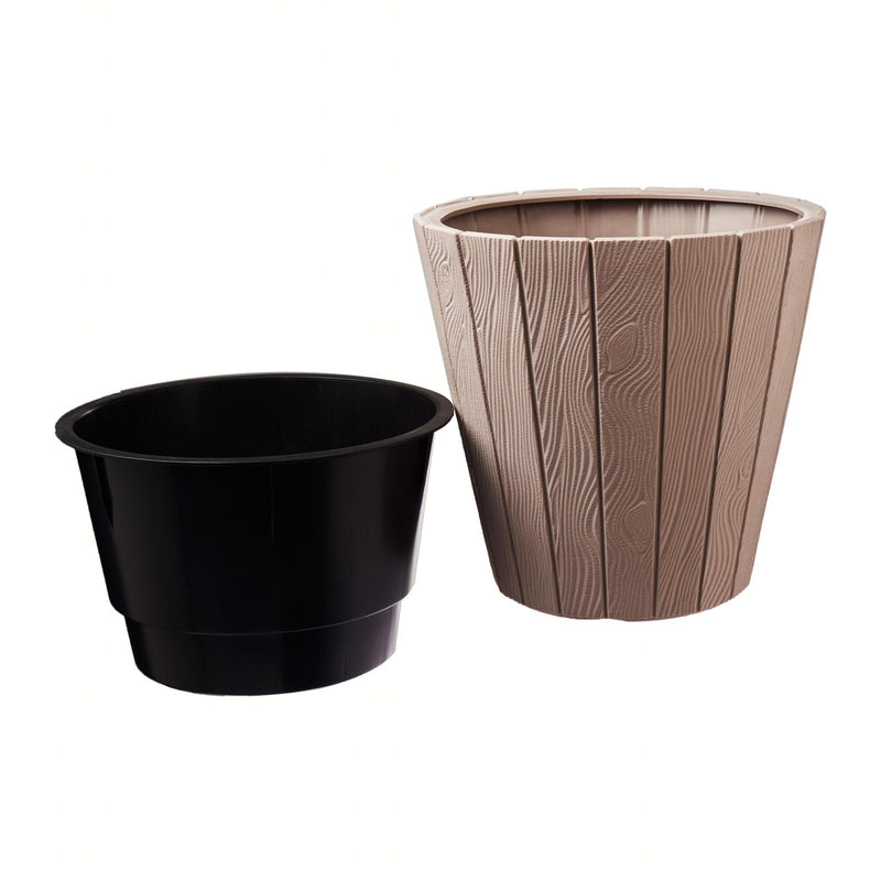 Woode Wood Grain Pot (299x281mm), ,Prosperplast - greenleif.sg