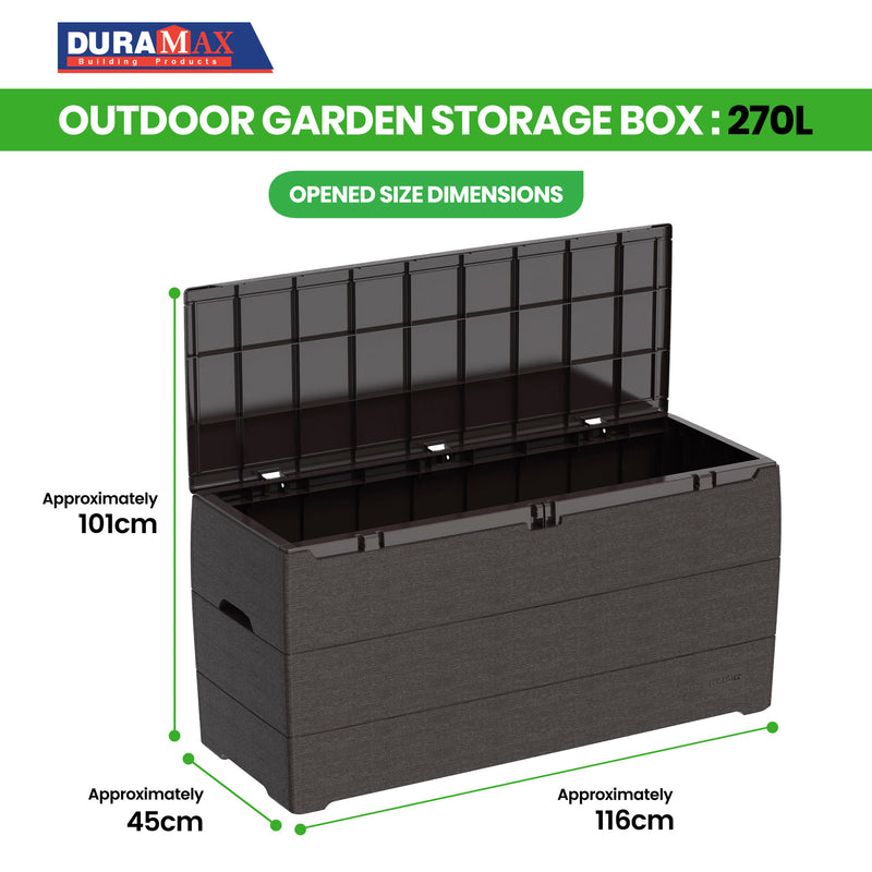 Outdoor Garden Storage Box (270L/416L)(Brown)