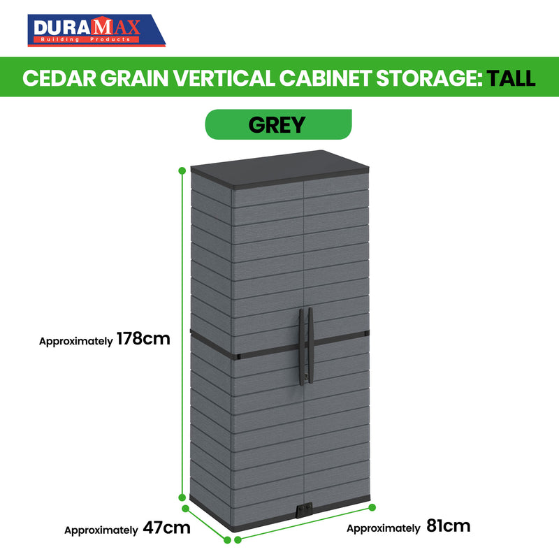 Cedar Grain Vertical Cabinet Storage Tall (Brown/Grey)